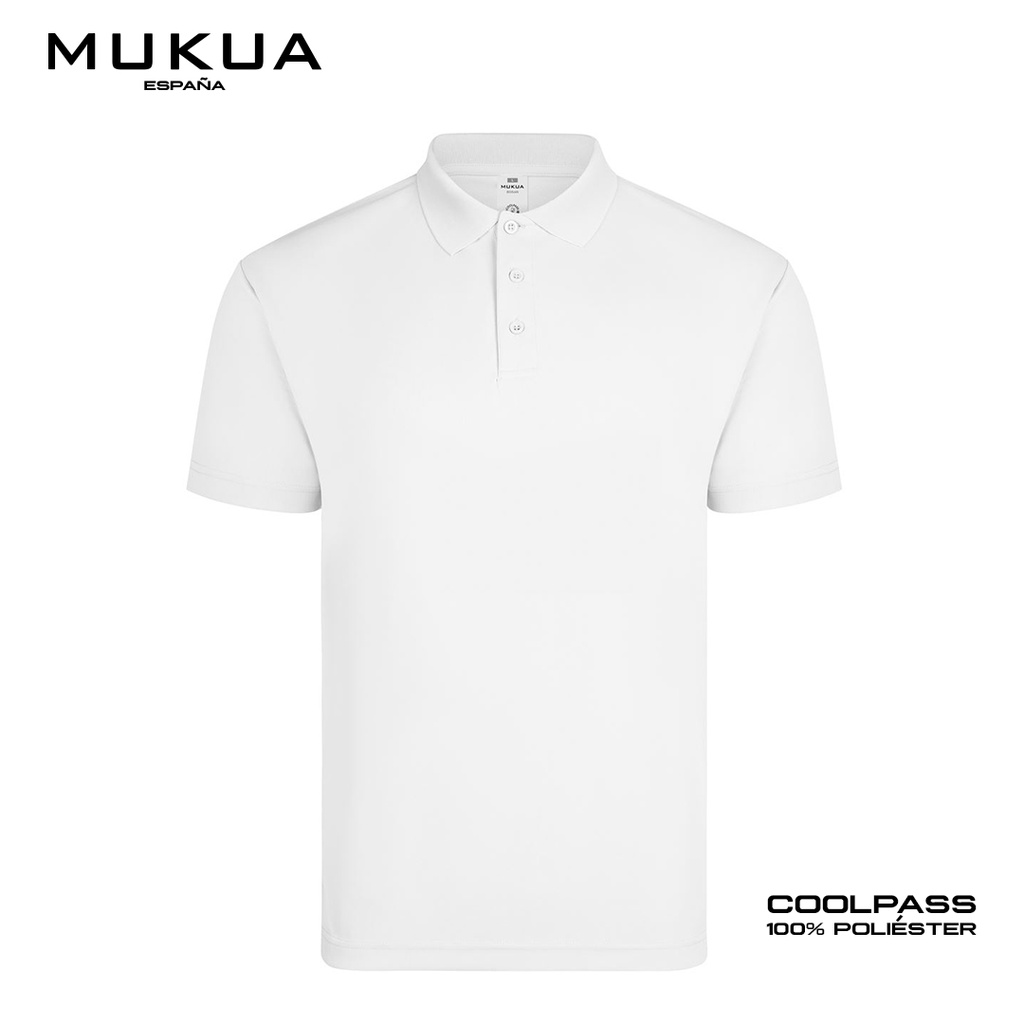 Camisa Tipo Polo Coolpass Mukua Unisex color Blanco
