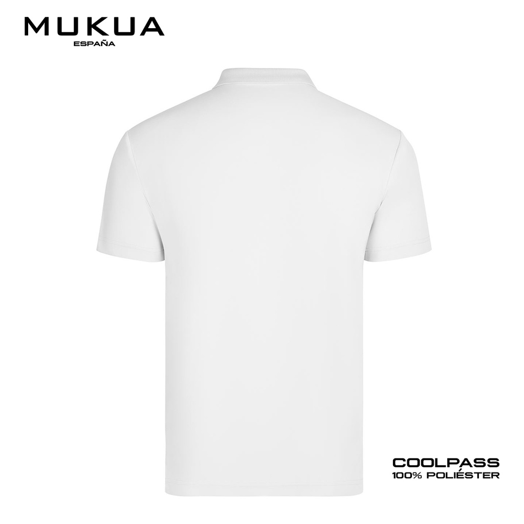 Camisa Tipo Polo Coolpass Mukua Unisex color Blanco