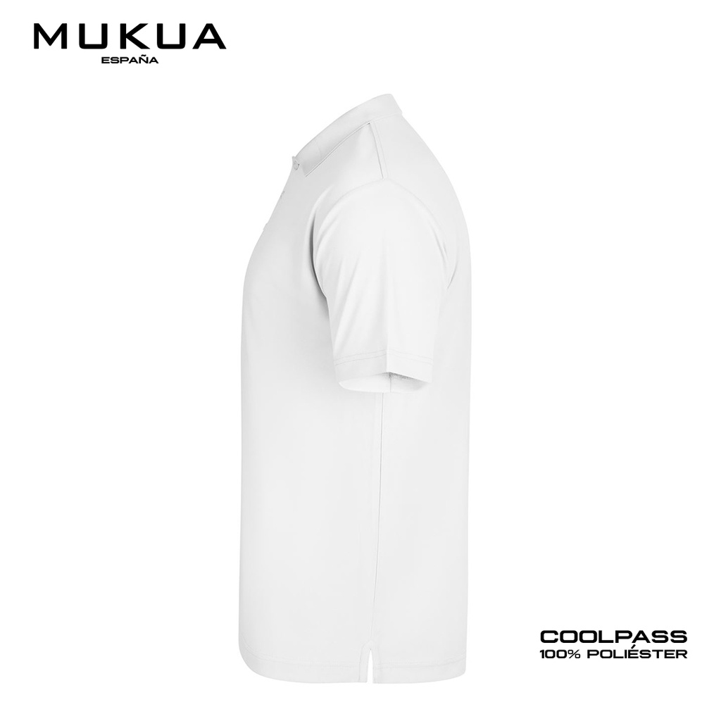 Camisa Tipo Polo Coolpass Mukua Unisex color Blanco