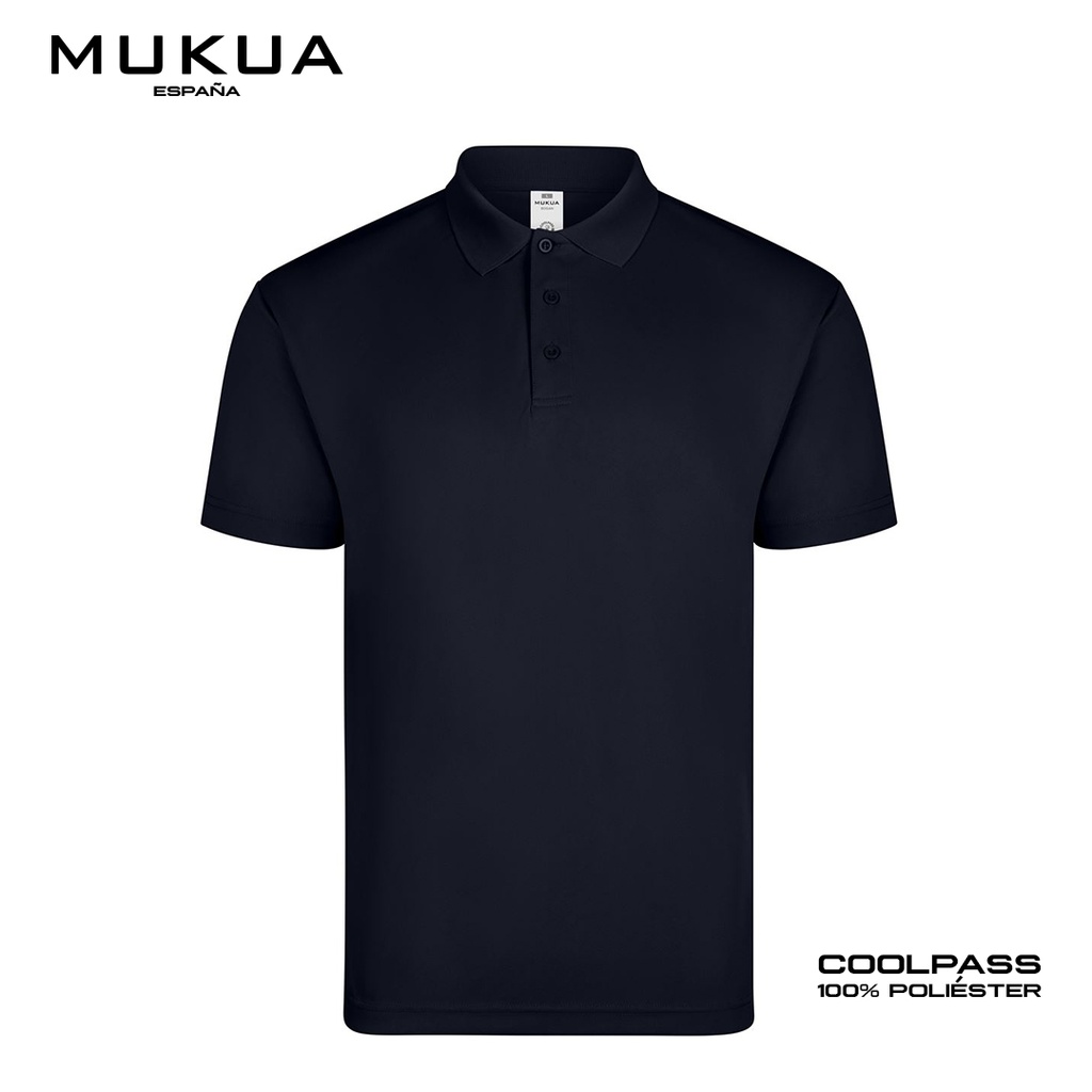 Camisa Tipo Polo Coolpass Mukua Unisex color Azul Navy